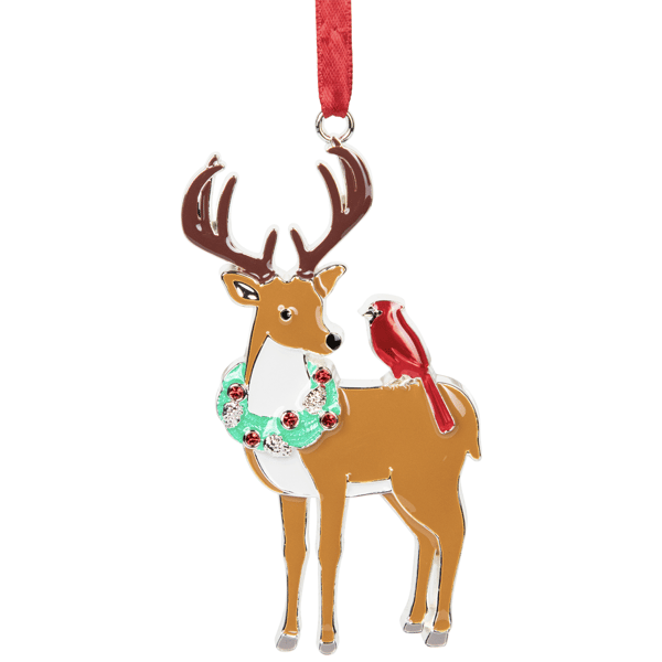 Northlight Reindeer with Cardinal & Wreath Christmas Ornament