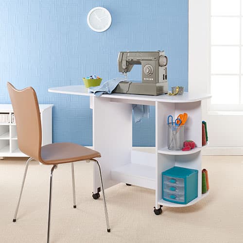 Southern Enterprises White Folding Sewing Table - image 