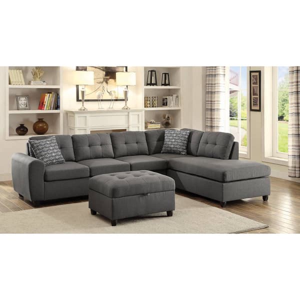 Coaster Stonenesse Tufted Storage Ottoman - Grey