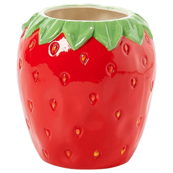 Home Essentials Strawberry Ceramic Utensil Crock - image 