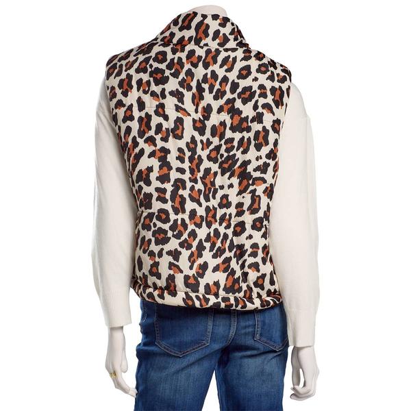 Juniors Jolie & Joy Reversable Print To Sherpa Puffer Vest - Lynx