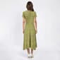Womens Perceptions Short Sleeve Floral Knot Side Drape Midi Dress - image 2