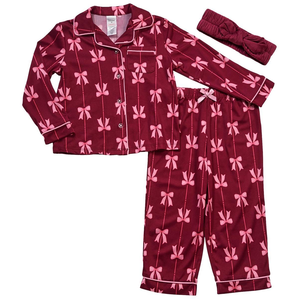 Toddler Girl Harlow & Rose 2pc. Long Sleeve Bow Pajama Set