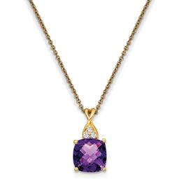 14k Yellow Gold Diamond Pendant Necklace