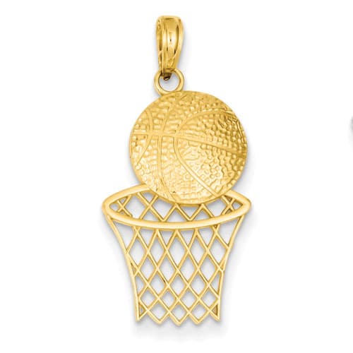 Unisex Gold Classics™ 14kt. Basketball & Net Pendant
