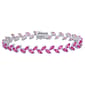 Sophia B 12ctw. Created Pink Sapphire Sterling Silver Bracelet - image 1