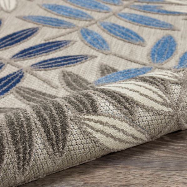 Nourison Aloha Leaf Print Round Rug
