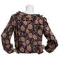 Womens Nautica Long Sleeve Floral Tie Keyhole Neck Blouse - image 2