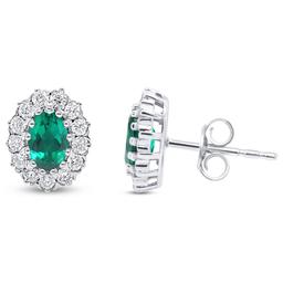 Nova Star(R) Lab Grown Emerald & 1/2ctw. Lab Grown Diamond Earrings