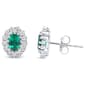Nova Star(R) Lab Grown Emerald & 1/2ctw. Lab Grown Diamond Earrings - image 1