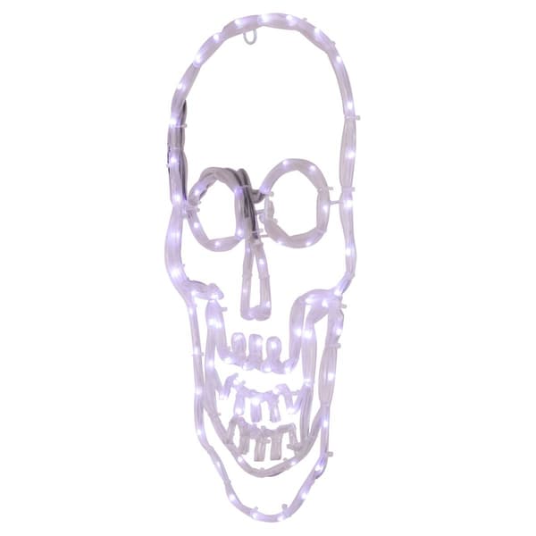 Northlight Seasonal 18in. White Skull LED Window Silhouette