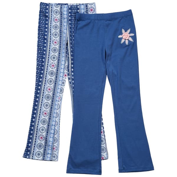 Girls (7-16) Sweet Butterfly(R) 2pk. Flare Floral Paisley Leggings - image 