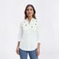 Petite Zac & Rachel 3/4 Sleeve Butterfly Knit To Fit Button Down - image 1