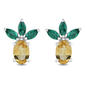 Gemstone Classics™ Created Emerald Citrine Pineapple Earrings - image 2