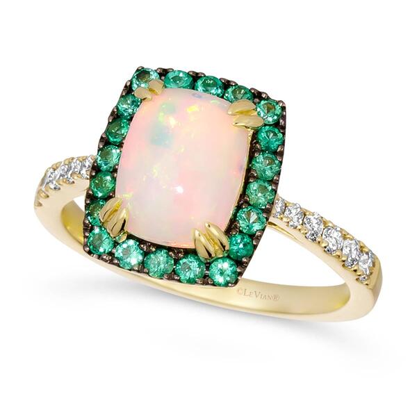 Le Vian&#40;R&#41; Square Opal Emeralds & Diamonds Ring - image 