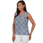 Womens Emaline Sapphire Serenade II Sleeveless Medallion Blouse - image 3