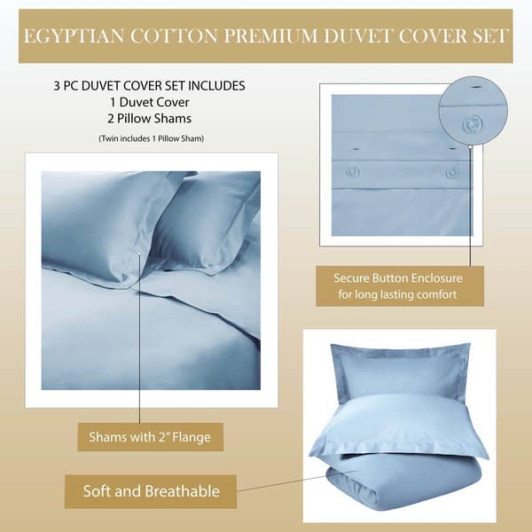 Superior 1200 Thread Count Solid Egyptian Cotton Duvet Cover Set