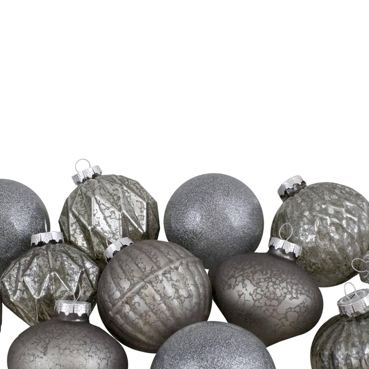 Northlight 12ct. Silver & Neutral Glass Ball Christmas Ornaments