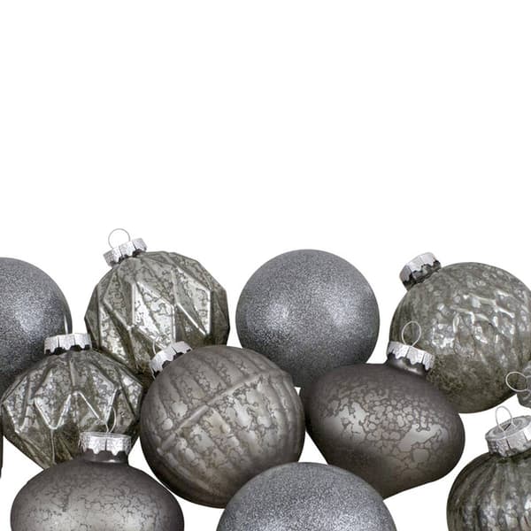 Northlight 12ct. Silver & Neutral Glass Ball Christmas Ornaments