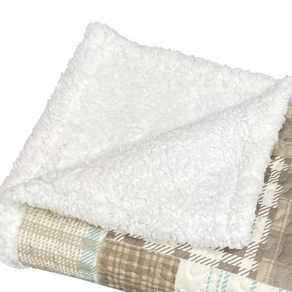 Harper Lane Aubin Patchwork Sherpa Throw