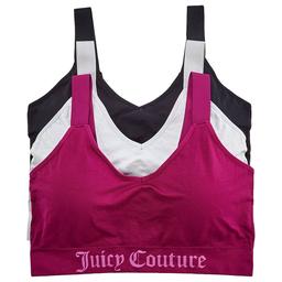 Juniors Plus Juicy Couture 3pk. Logo Longline Bras - JC8067-3PKBG