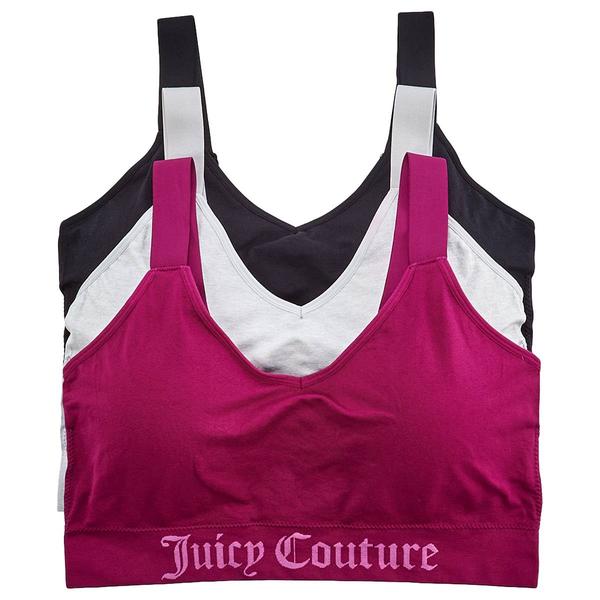 Juniors Plus Juicy Couture 3pk. Logo Longline Bras - JC8067-3PKBG - image 