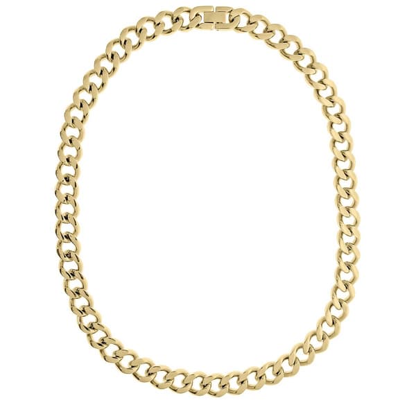 Mens Lynx Stainless Steel Chunky Curb Chain Necklace