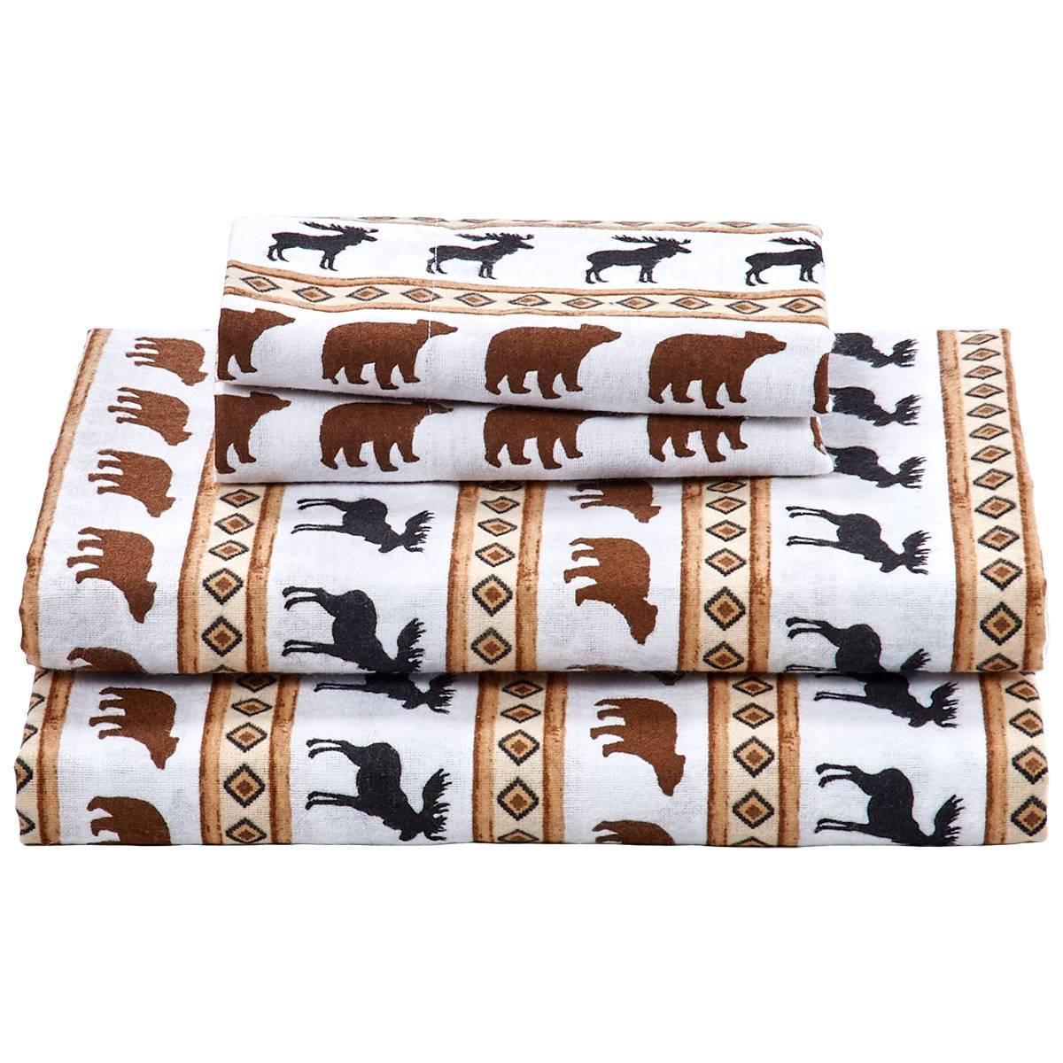 Ashley Cooper(tm) Moose & Bear 2 Flannel Sheets Set