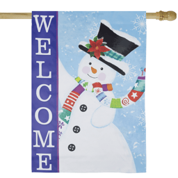 Northlight Joyful Snowman "Welcome" Christmas House Flag