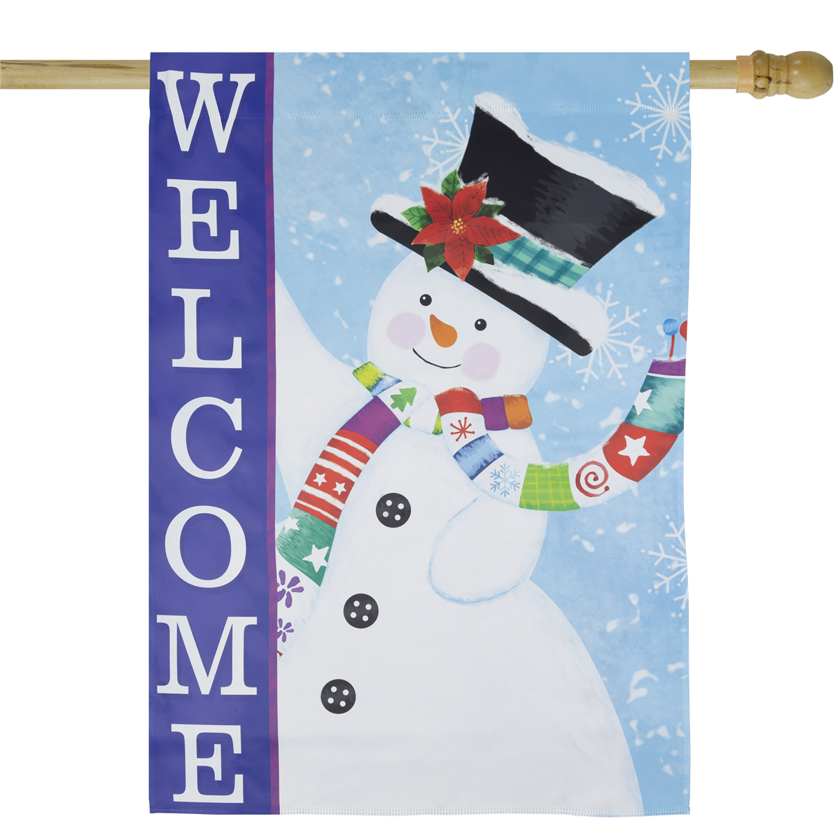 Northlight Joyful Snowman "Welcome" Christmas House Flag