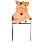 Pig w/ Yellow Bow Metal Yard Stake - image 1