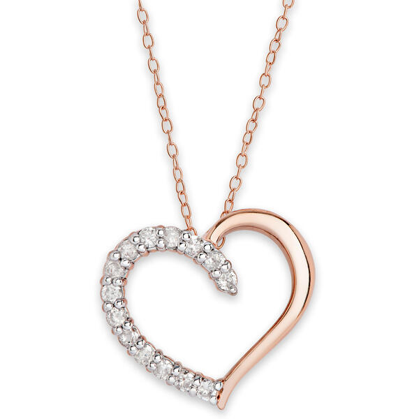 Gianni Argento Rose Gold over Sterling Silver Heart Pendant - image 