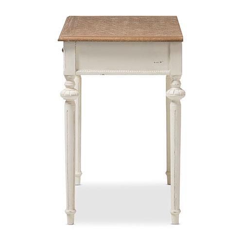 Baxton Studio Marquetterie Oak & Whitewash Writing Desk