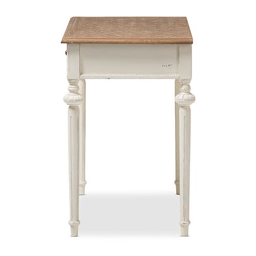 Baxton Studio Marquetterie Oak & Whitewash Writing Desk