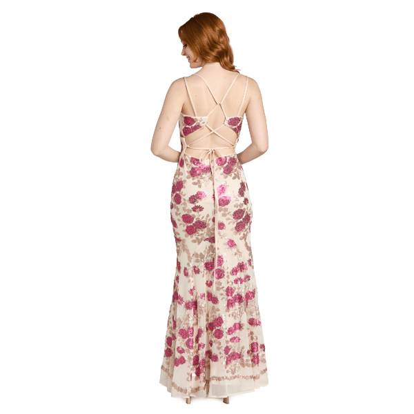 Juniors Morgan &amp; Co. Floral Sequin Sheath Dress