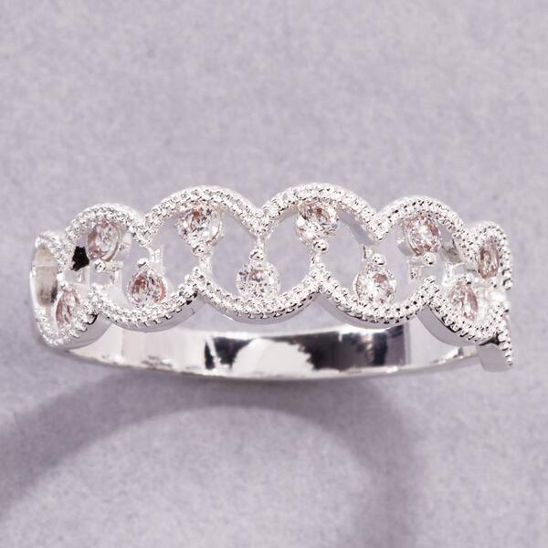 Ashley Cooper&#40;tm&#41; Silver-Tone Clear CZ Ring - image 