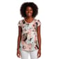 Womens Kasper Cap Sleeve Cowl Neck Abstract Floral Blouse - image 1