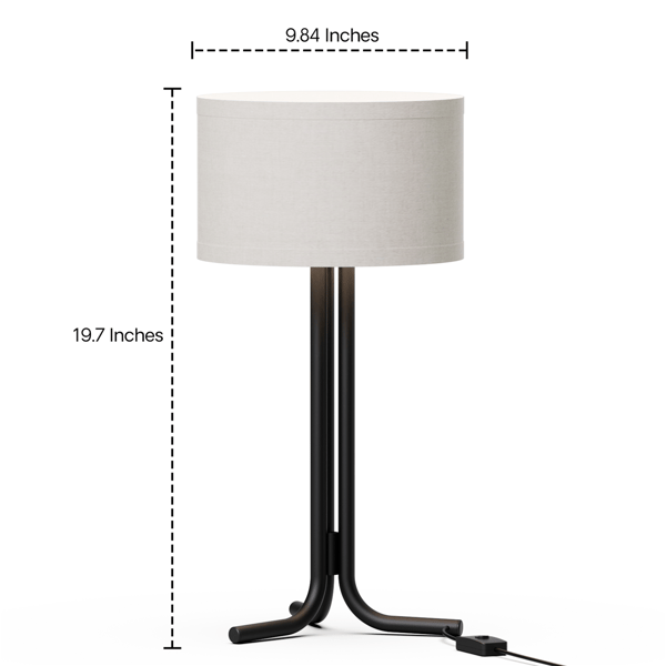 Infibrite 20in Classic Elegance Table Lamp with Cylindrical Shade