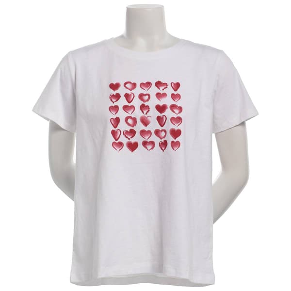 Petite Architect® Short Sleeve Crew Neck Heart Tee
