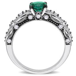 Gemstone Classics™ Lab Created Emerald & White Sapphire Ring