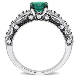 Gemstone Classics&#8482; Lab Created Emerald & White Sapphire Ring