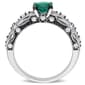 Gemstone Classics&#8482; Lab Created Emerald & White Sapphire Ring - image 2
