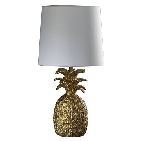 HomeRoots 17in. Gold Pineapple Table Lamp