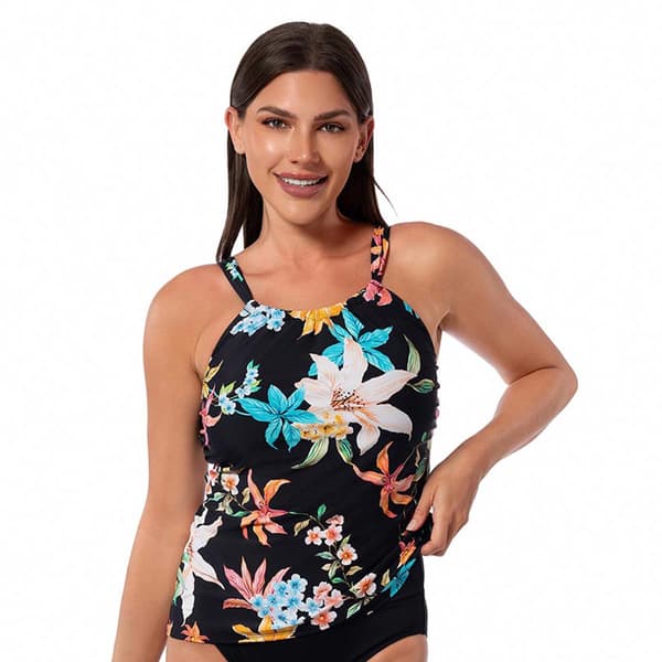 Womens Jantzen Audrey Garden Party Drape Tankini Swim Top