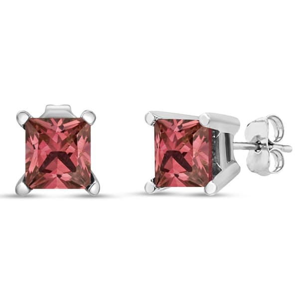 Haus of Brilliance 1/2ctw. Lab Grown Pink Diamond Square Earrings - image 