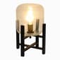 Simple Designs Black Wood Mounted Table Lamp w/Glass Shade - image 1