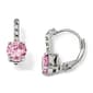 Sterling Silver & Pink Cubic Zirconia Drop Earrings - image 1