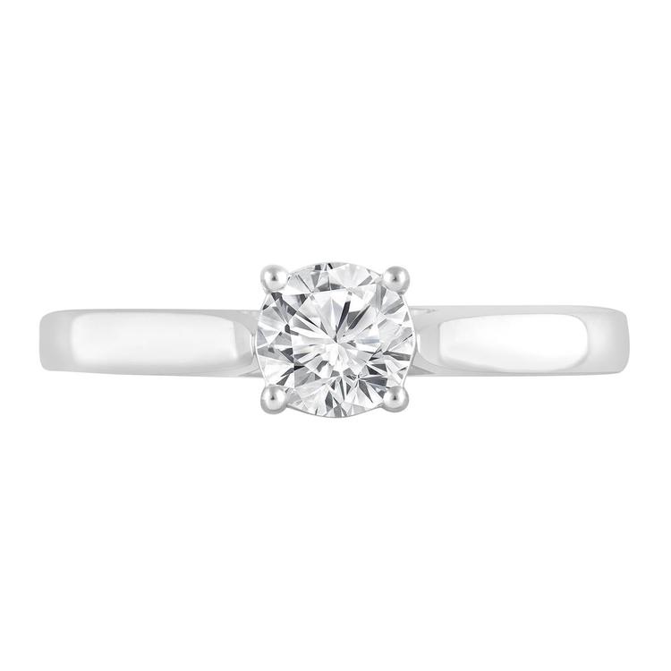 Nova Star® Sterling Silver Lab Grown Diamond Solitaire Ring