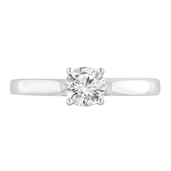 Nova Star® Sterling Silver Lab Grown Diamond Solitaire Ring