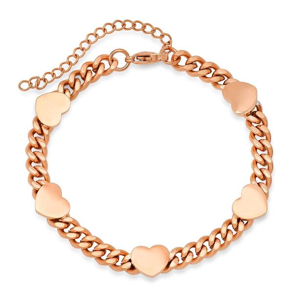 Steeltime 18kt. Gold Plated Resizable Heart Bracelet and Necklace